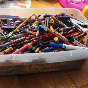 Huge lot of mis. Crayons markers pencils